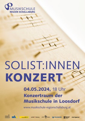 Solist:innen Konzert am 04.05.2024 um 18.00 Uhr im Konzertraum der Musikschule Loosdorf